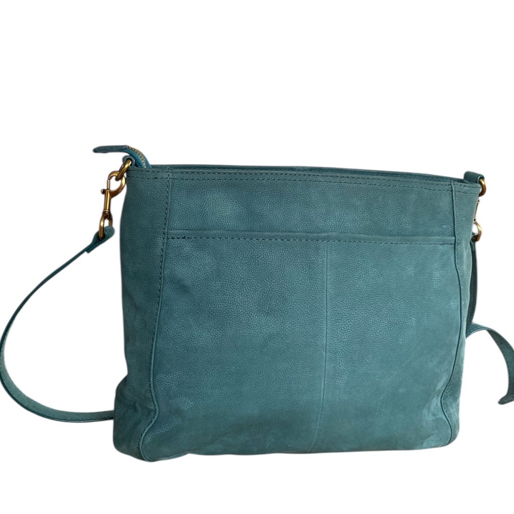 American Leather Co. Nubuck Leather Ella Crossbody Dark Teal - Picture 9 of 15